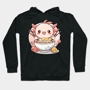 Cute axolotl eating ramen Hoodie